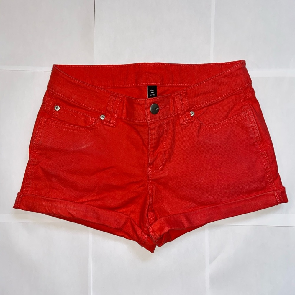 Gap orange denim cuff shorts 2/26